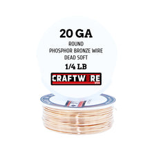 Load image into Gallery viewer, Bronze Solid Bare Metal Wire: Round, Bright, Dead Soft, 1/4 LB, Choose from 12, 14, 16, 18, 20, 22, 24, 26 Gauge
