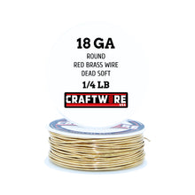 Load image into Gallery viewer, Red Brass Solid Bare Wire Round Selection, Dead Soft, 1/4 LB, Choose from 12, 14, 16, 18, 20, 22, 24, 26 Gauge