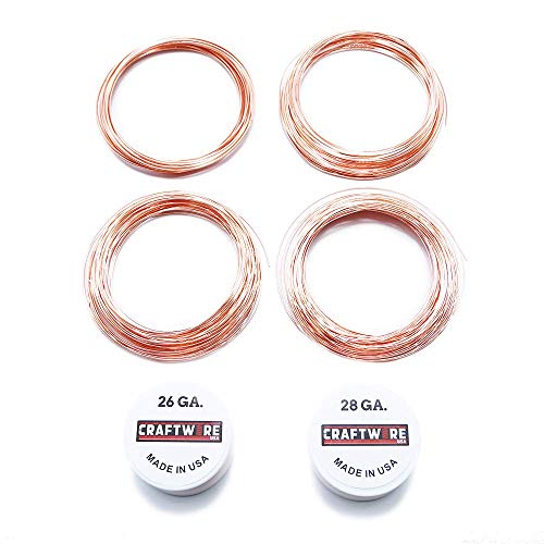 Assorted Solid Bare Copper Wire Round, Bright, Dead Soft 18, 20, 22, 24, 26, 28 GA