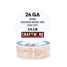 Load image into Gallery viewer, Bronze Solid Bare Metal Wire: Round, Bright, Dead Soft, 1/4 LB, Choose from 12, 14, 16, 18, 20, 22, 24, 26 Gauge
