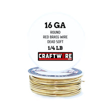 Load image into Gallery viewer, Red Brass Solid Bare Wire Round Selection, Dead Soft, 1/4 LB, Choose from 12, 14, 16, 18, 20, 22, 24, 26 Gauge
