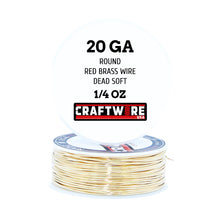 Load image into Gallery viewer, Red Brass Solid Bare Wire Round Selection, Dead Soft, 1/4 LB, Choose from 12, 14, 16, 18, 20, 22, 24, 26 Gauge
