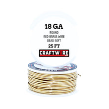 Load image into Gallery viewer, Assorted Red Brass Solid Bare Wire Round Selection, Dead Soft, 25 Feet, Choose from 18 to 24 Gauge
