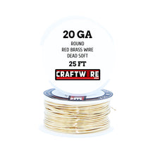 Load image into Gallery viewer, Assorted Red Brass Solid Bare Wire Round Selection, Dead Soft, 25 Feet, Choose from 18 to 24 Gauge
